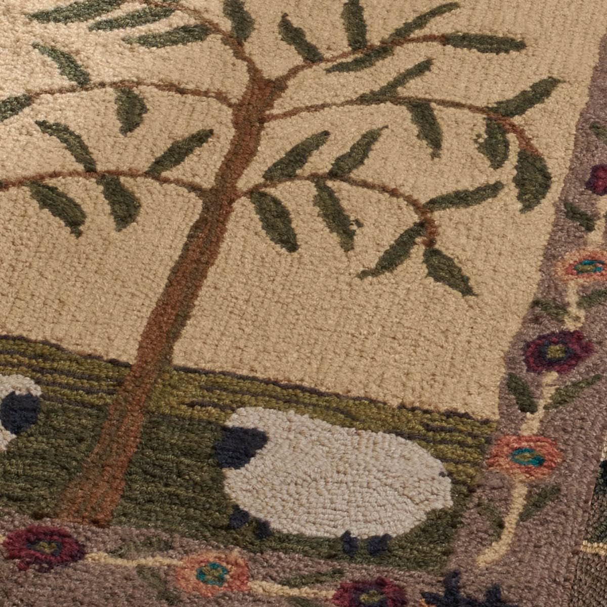 Park Designs Willow and Sheep Hooked Rug Runner 24X72