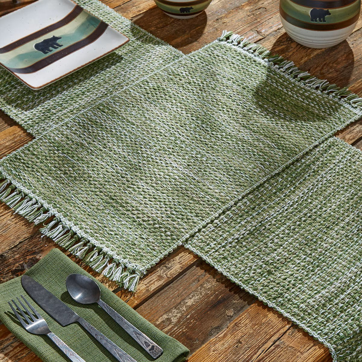 Park Designs Basketweave Placemat - Evergreen Set of 4