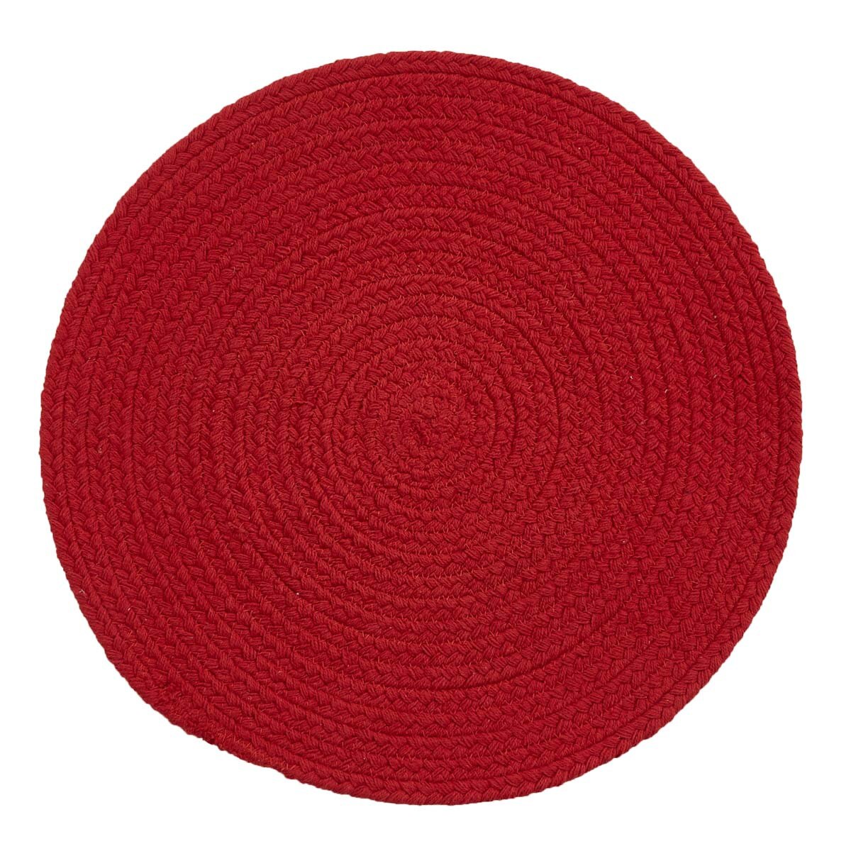 Split P Essex Round Placemat - Red Set of 4