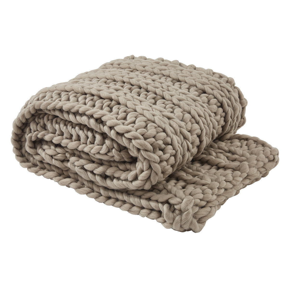 Park Designs Chunky Ribbed Knit Throw - Mushroom