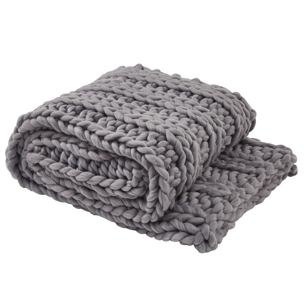 Park Designs Chunky Ribbed Knit Throw - Sharkskin