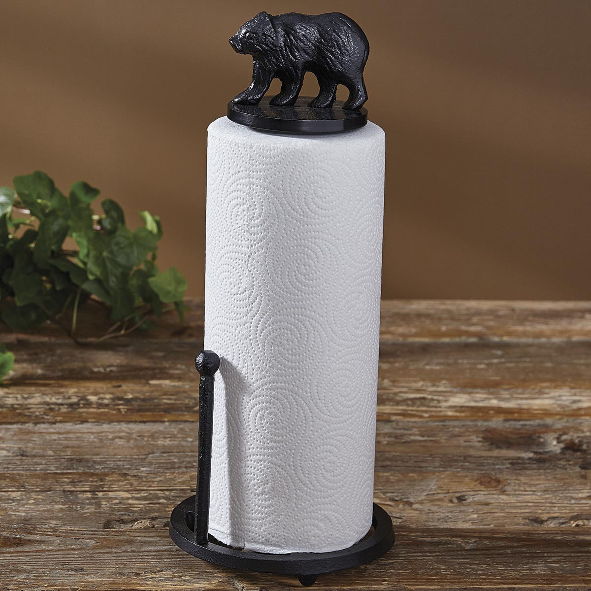 Park Designs Cast Bear Paper Towel Holder - Black