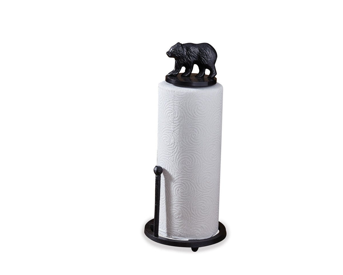 Park Designs Cast Bear Paper Towel Holder - Black