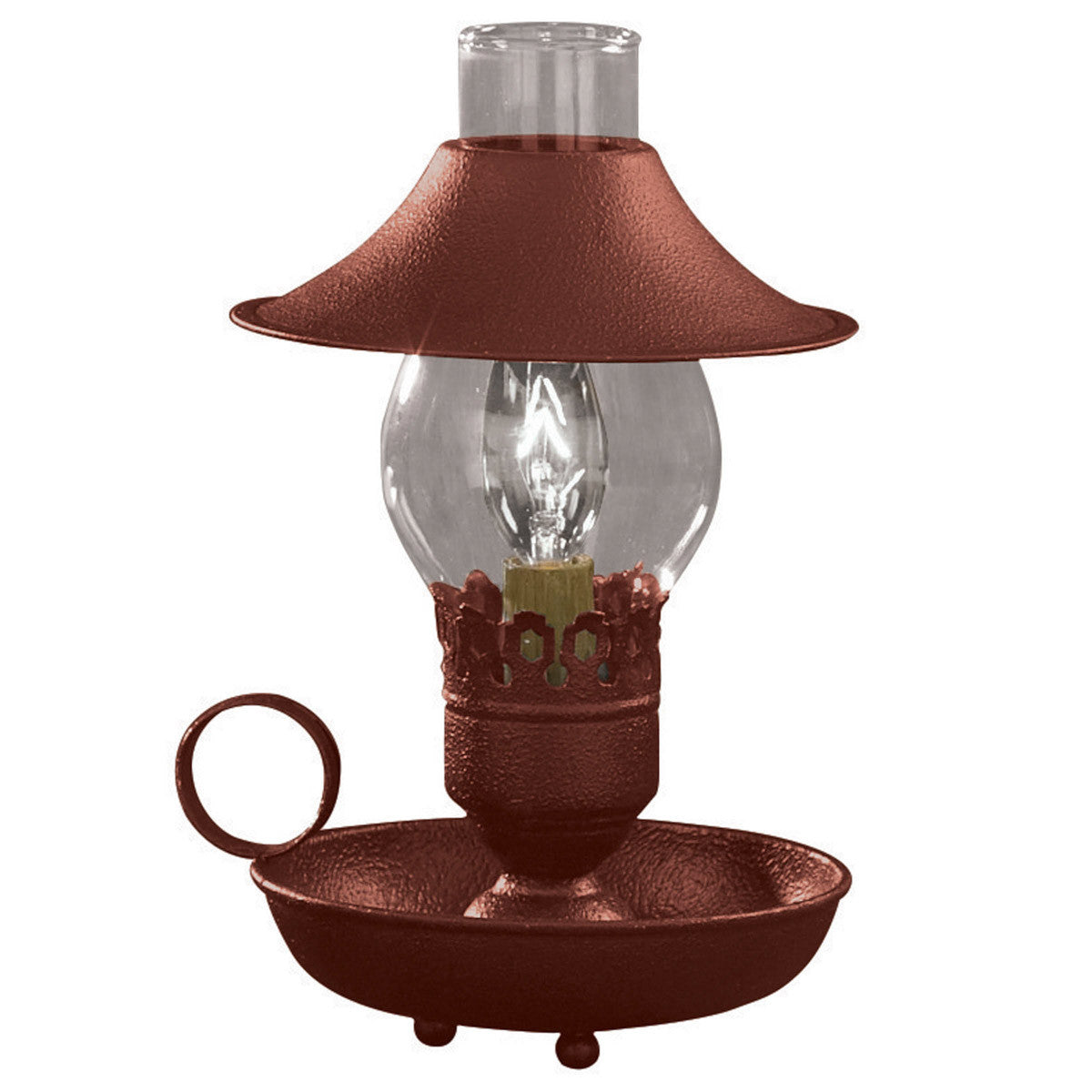 Park Designs Chamberstick Lamp with Shade 9" Red