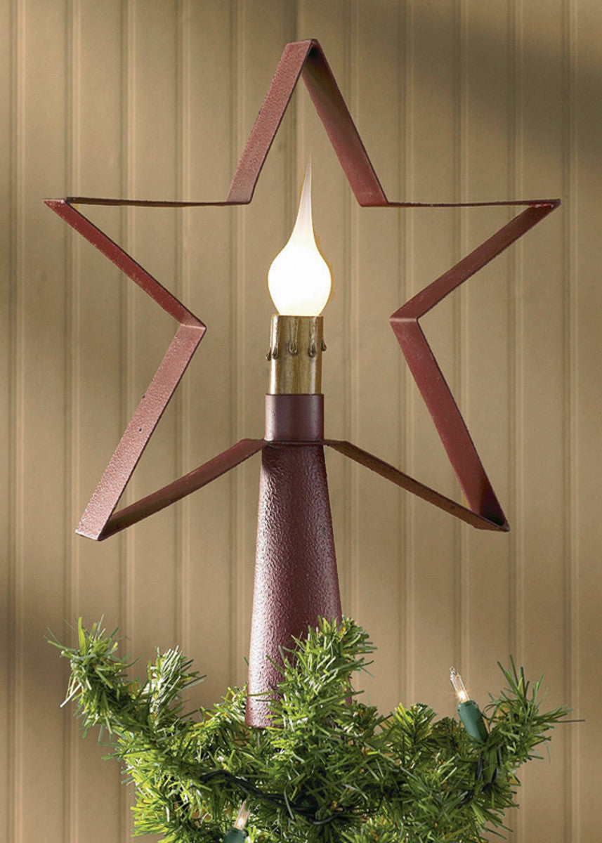 Park Designs Red Star Tree Top Lamp