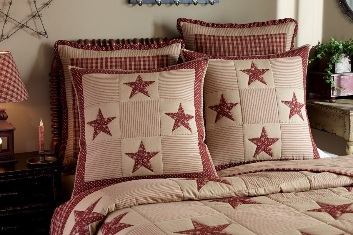 Park Designs Red Sturbridge Patch Euro Sham - Wine