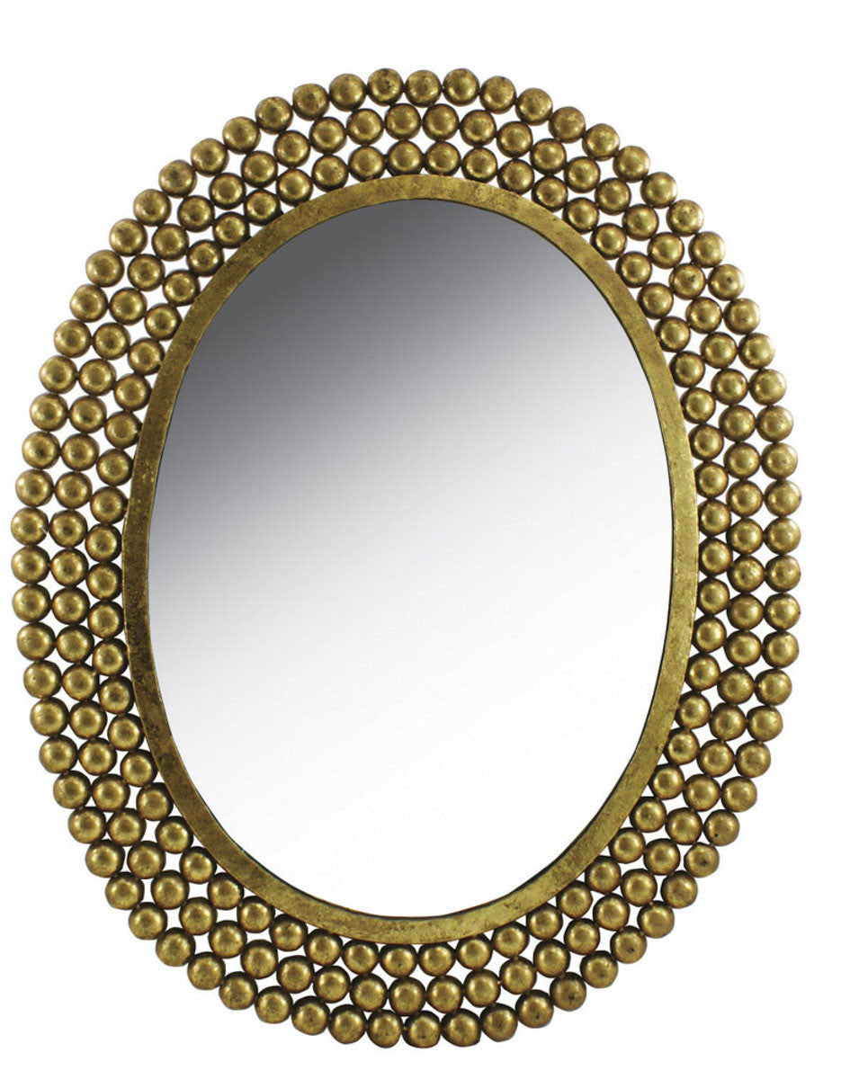 Split P Oval Nailhead Mirror