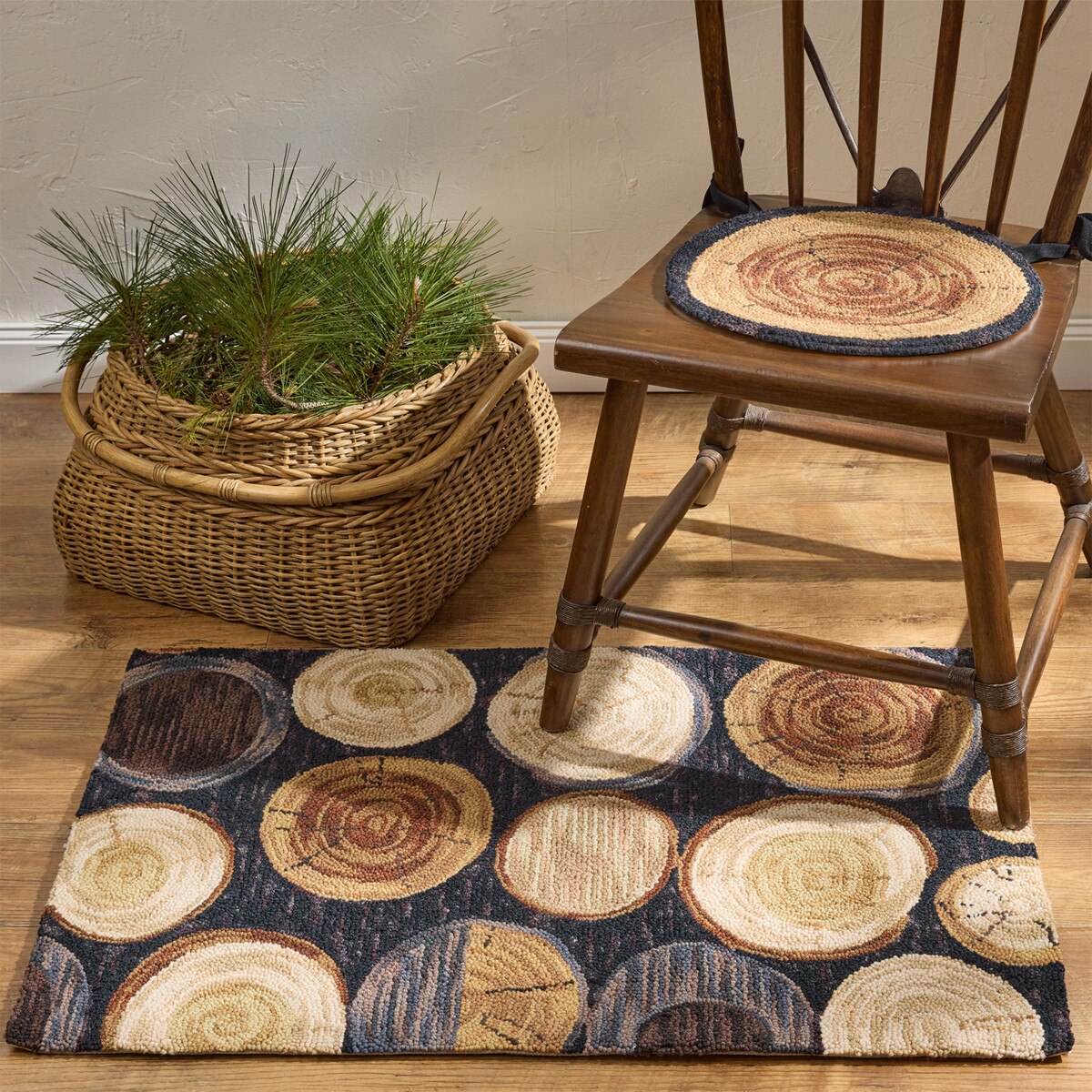 Park Designs Wood Slices Hooked Chair Pad