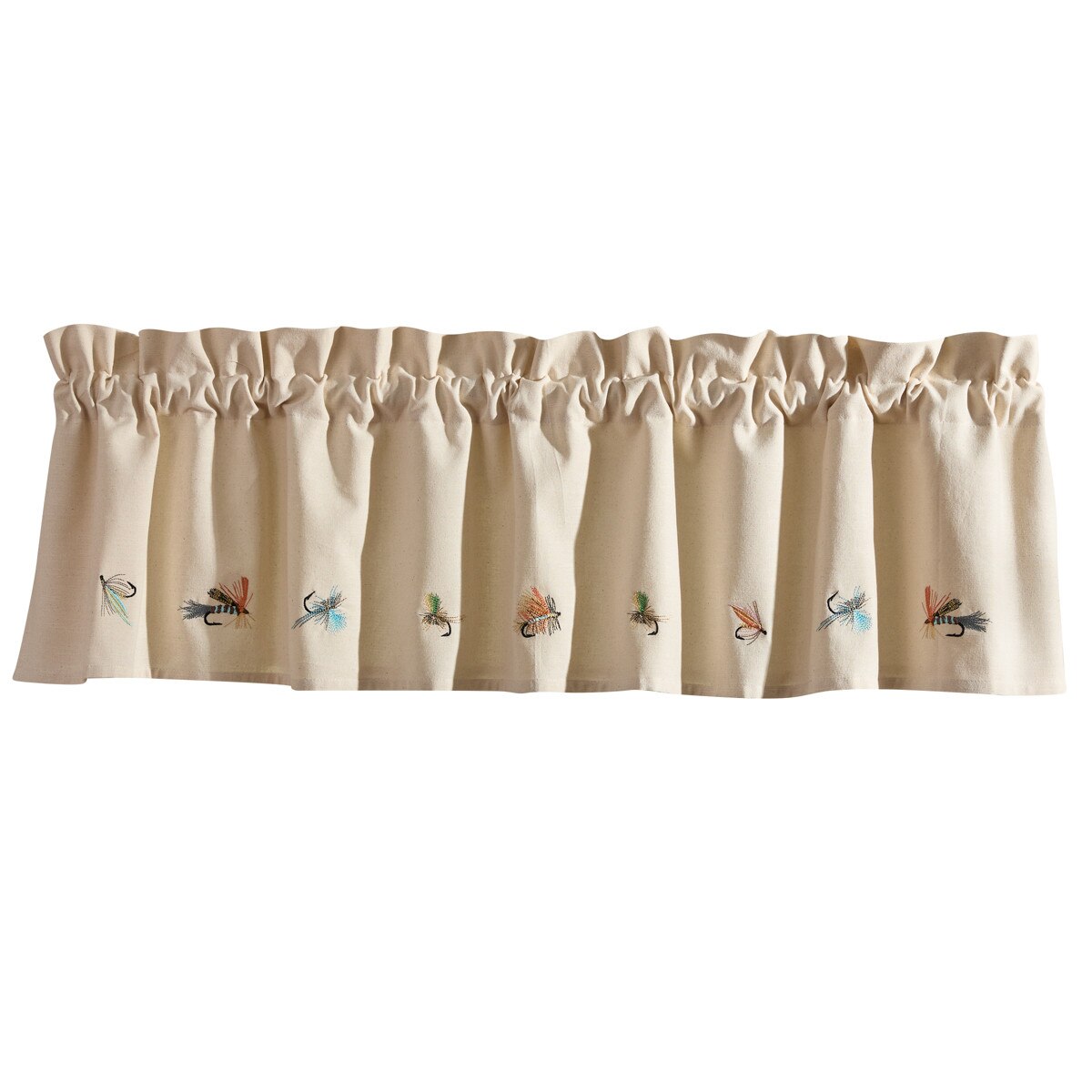 Park Designs Fly Fishing Lined Embroidered Valance