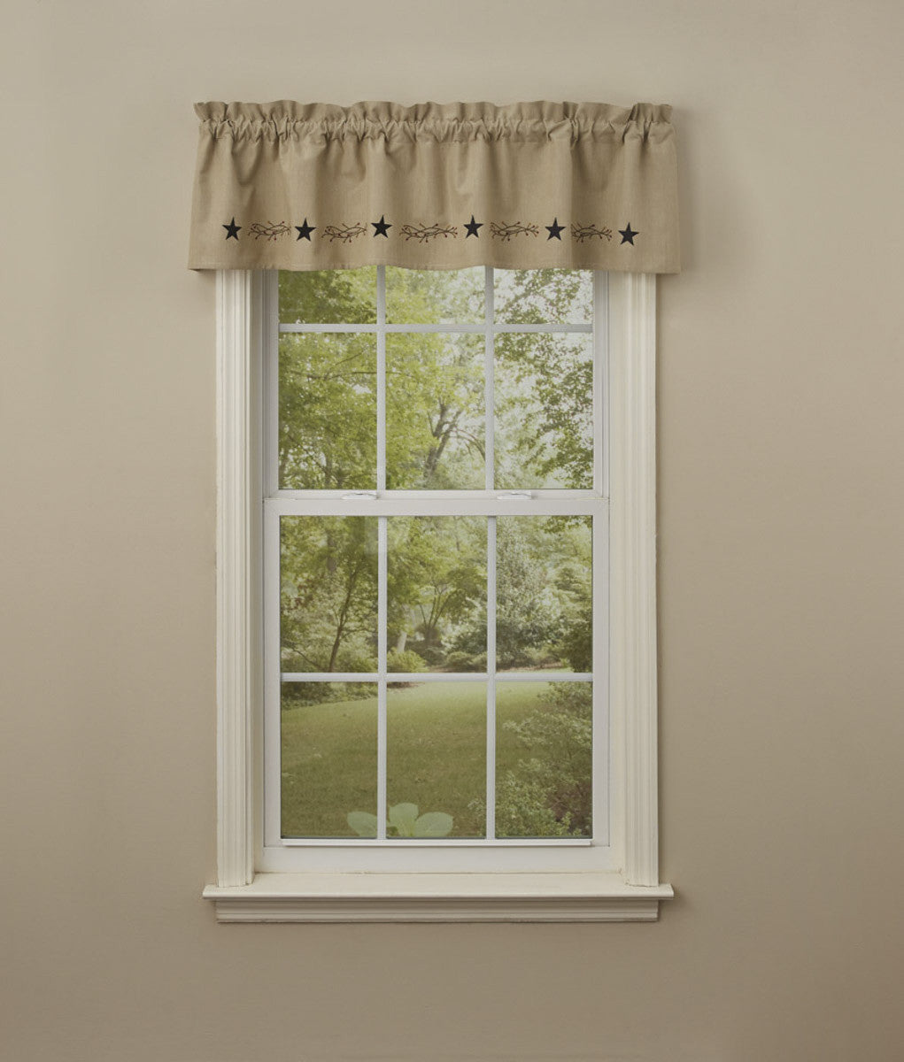 Park Designs Star Vine Embroidered Valance, 60" X 14"