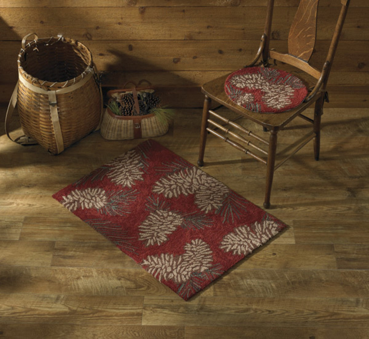 Park Designs Pinecone Hooked Rug 24X36