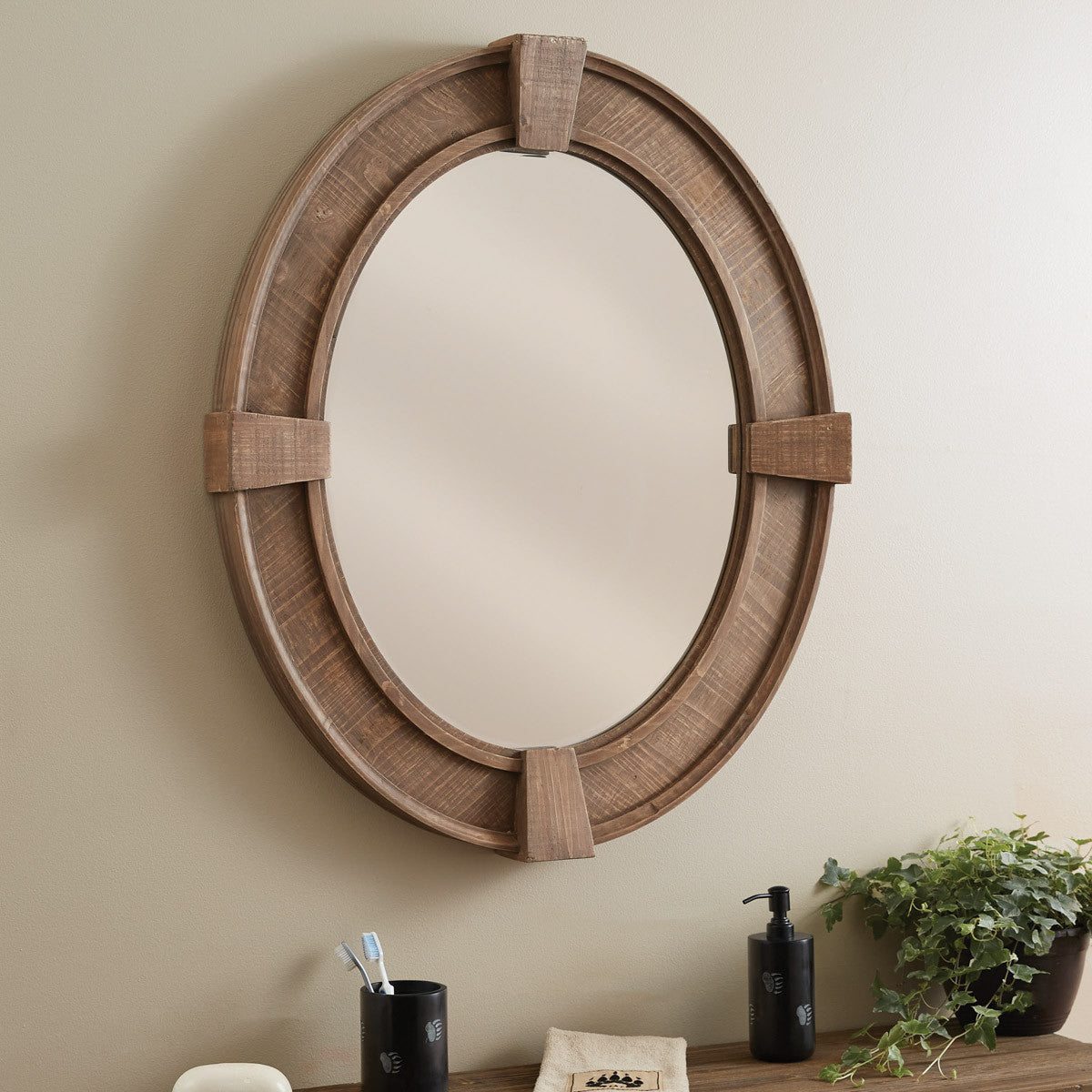 Park Designs Oval Distressed Wood Mirror