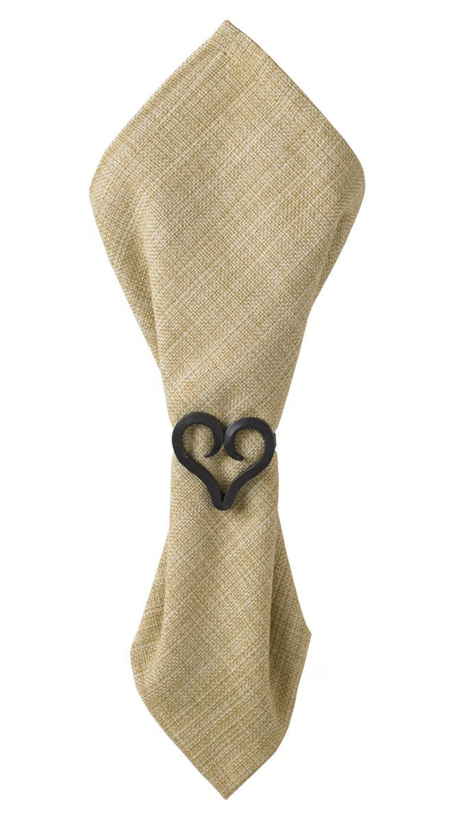 Park Designs Forged Heart Napkin Ring - Iron Finish (Set of 4)