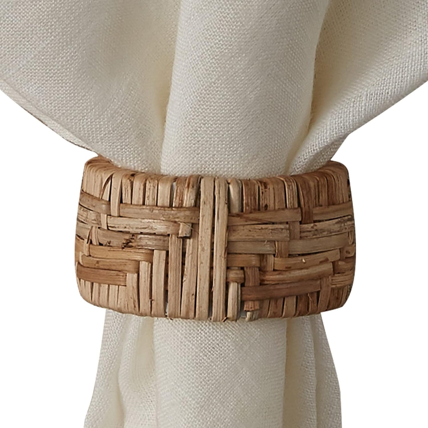 Split P Basket Weave Napkin Ring Set of 4