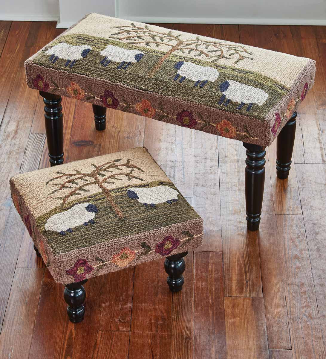 Park Designs Willow & Sheep Hooked Chair Pad