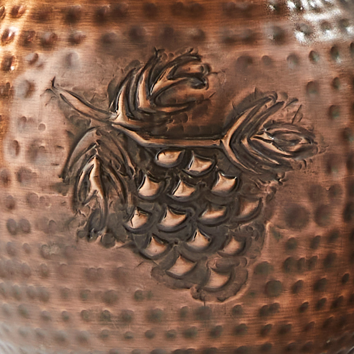 Valley Pine Hammered Copper Lamp With Shade