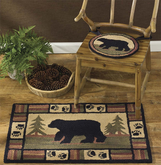 Park Designs Adirondack Bear Hooked Rug 24X36