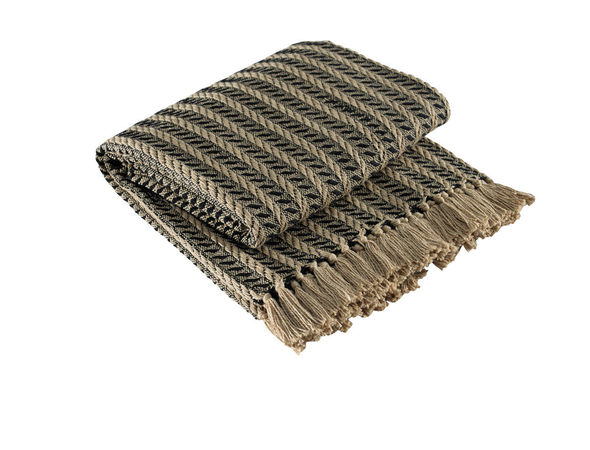 Park Designs Black & Tan Cable Throw Blanket