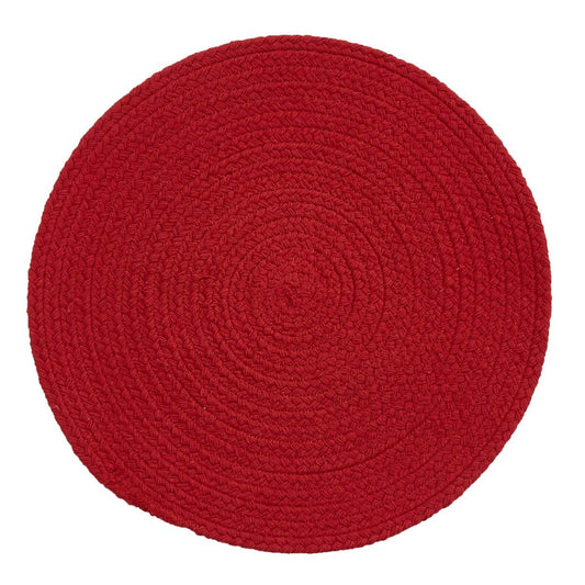 Split P Essex Round Placemat - Red Set of 4