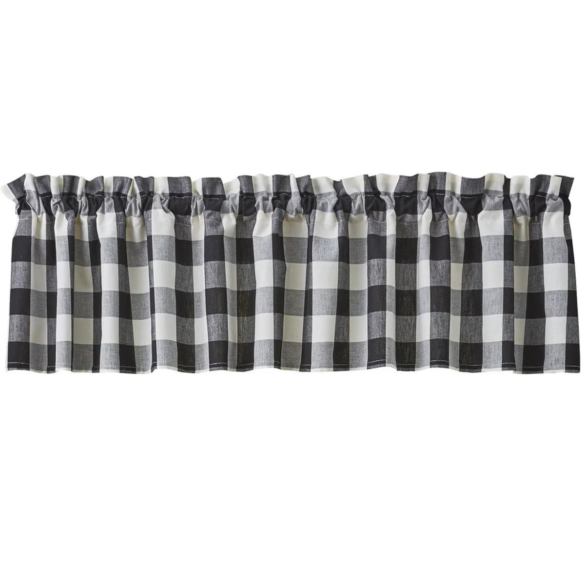 Park Designs Wicklow Check Valance - Black & Cream