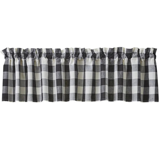 Park Designs Wicklow Check Valance - Black & Cream