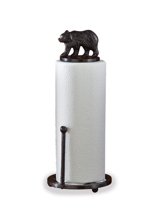 Park Designs Cast Bear Paper Towel Holder - Brown