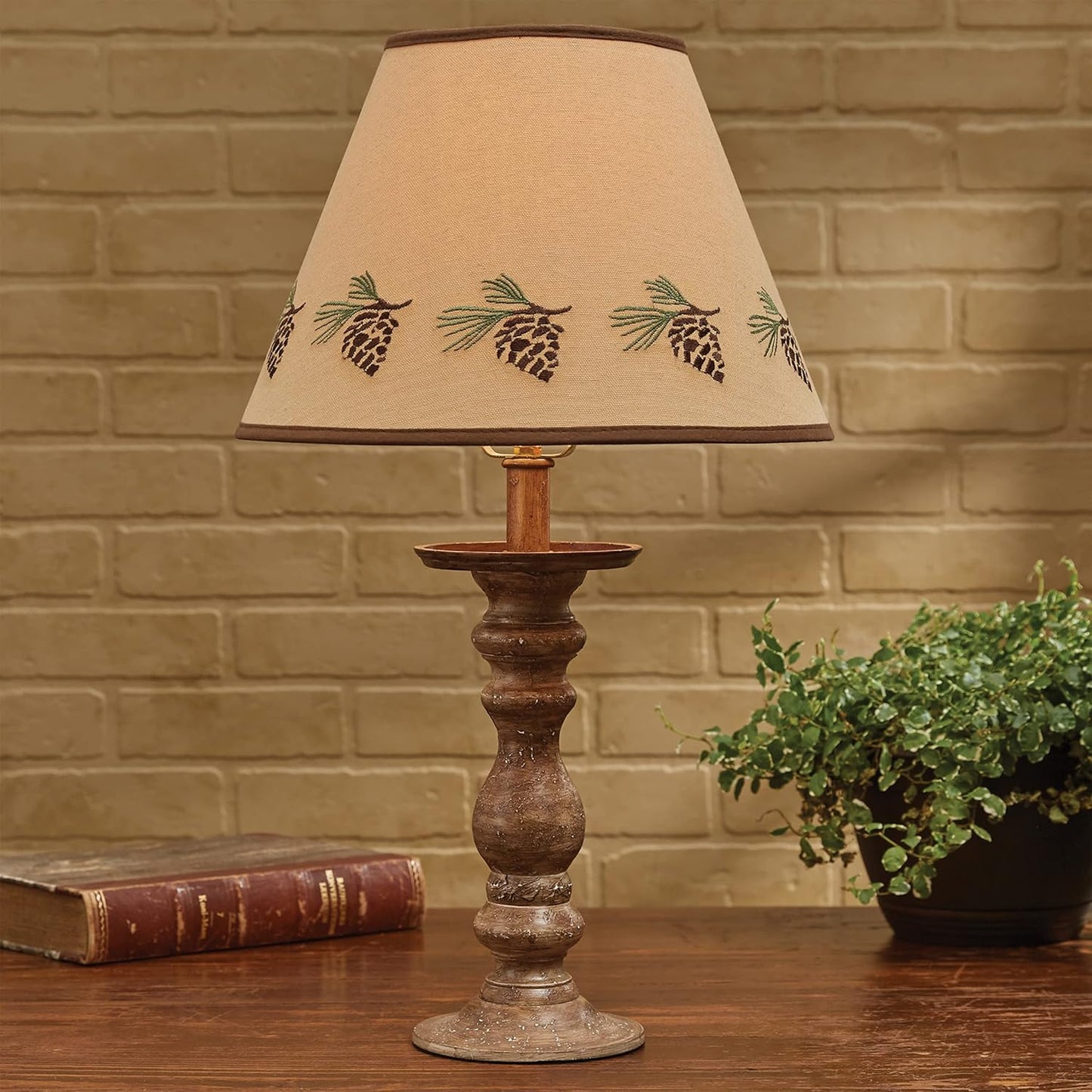 Park Designs Pinecone Embroidered Shade - 10"