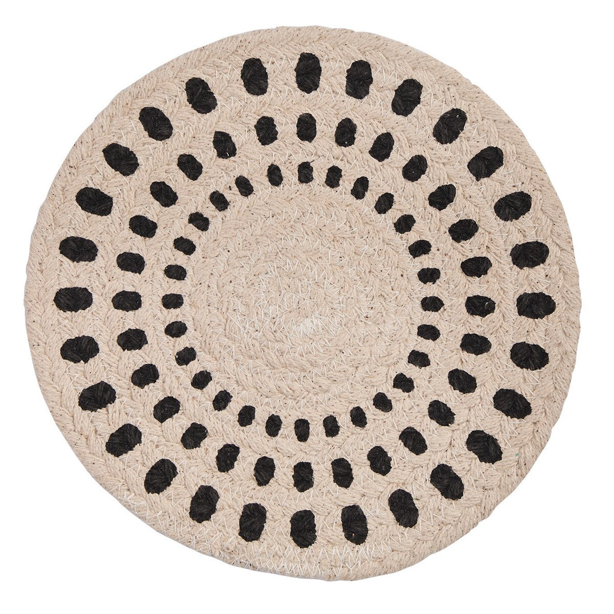 Split P Desi Braided Trivet Set of 6, White Cotton