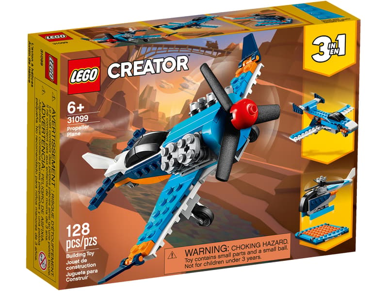 LEGO Creator 3in1 Propeller Plane 31099 Flying Toy Building Kit (128 Pieces)