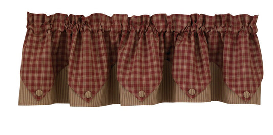 Park Designs Sturbridge Lined Point Valance - Wine, 72" X 15"
