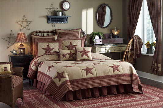 Park Designs Sturbridge Patch King Sham Star - Wine