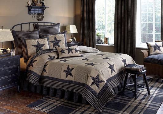 Park Designs Sturbridge Patch King Sham Star - Black