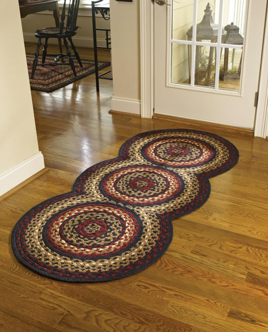 Park Designs Red Folk Art Braided Rug Runner 72''L