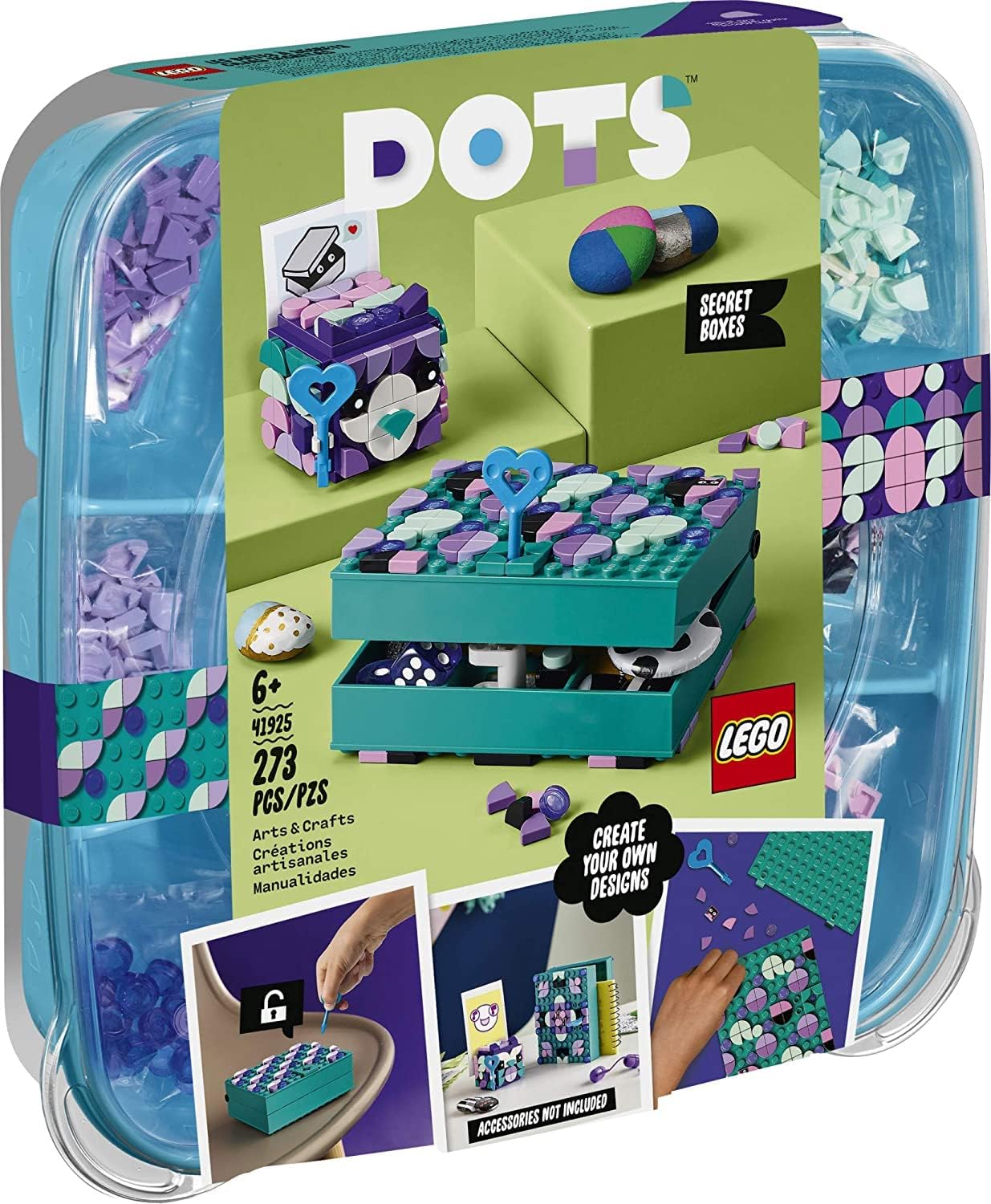 LEGO DOTS Secret Boxes 41925 DIY Craft Decorations Kit (273 Pieces)