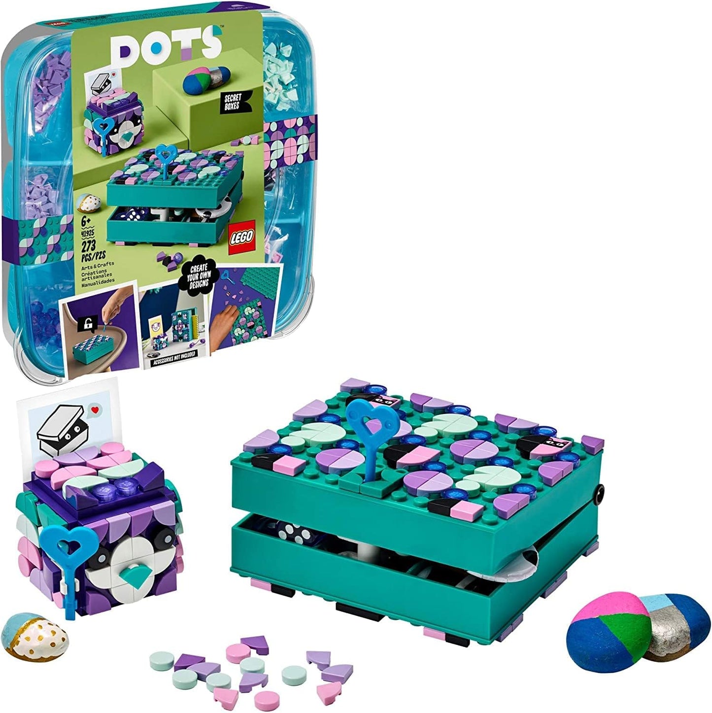 LEGO DOTS Secret Boxes 41925 DIY Craft Decorations Kit (273 Pieces)