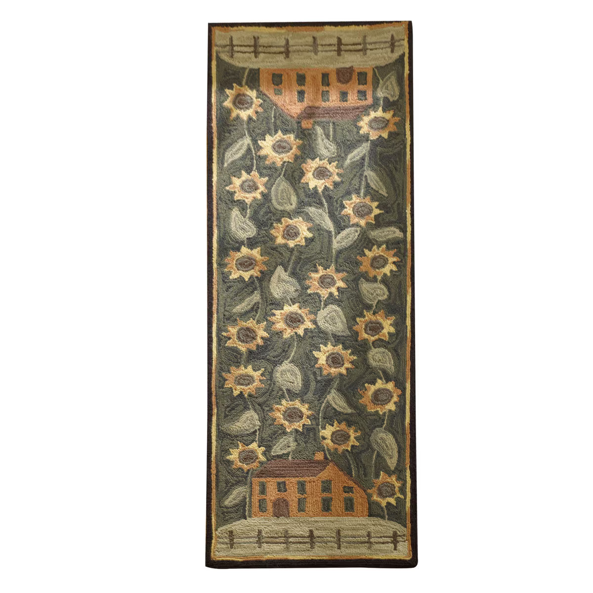 Park Designs House and Sunflower Hooked Rug Runner