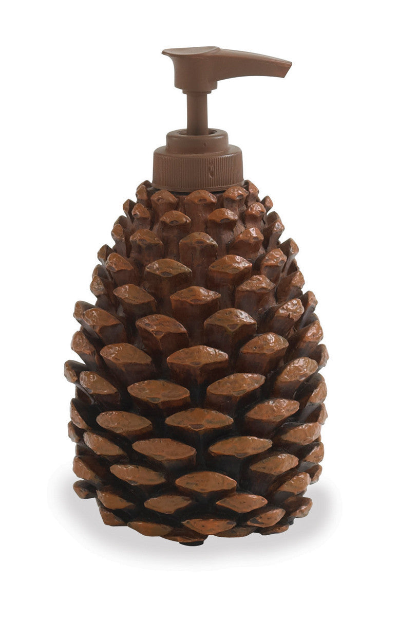 Park Designs Pine Bluff Rustic Pinecone Soap Dispenser