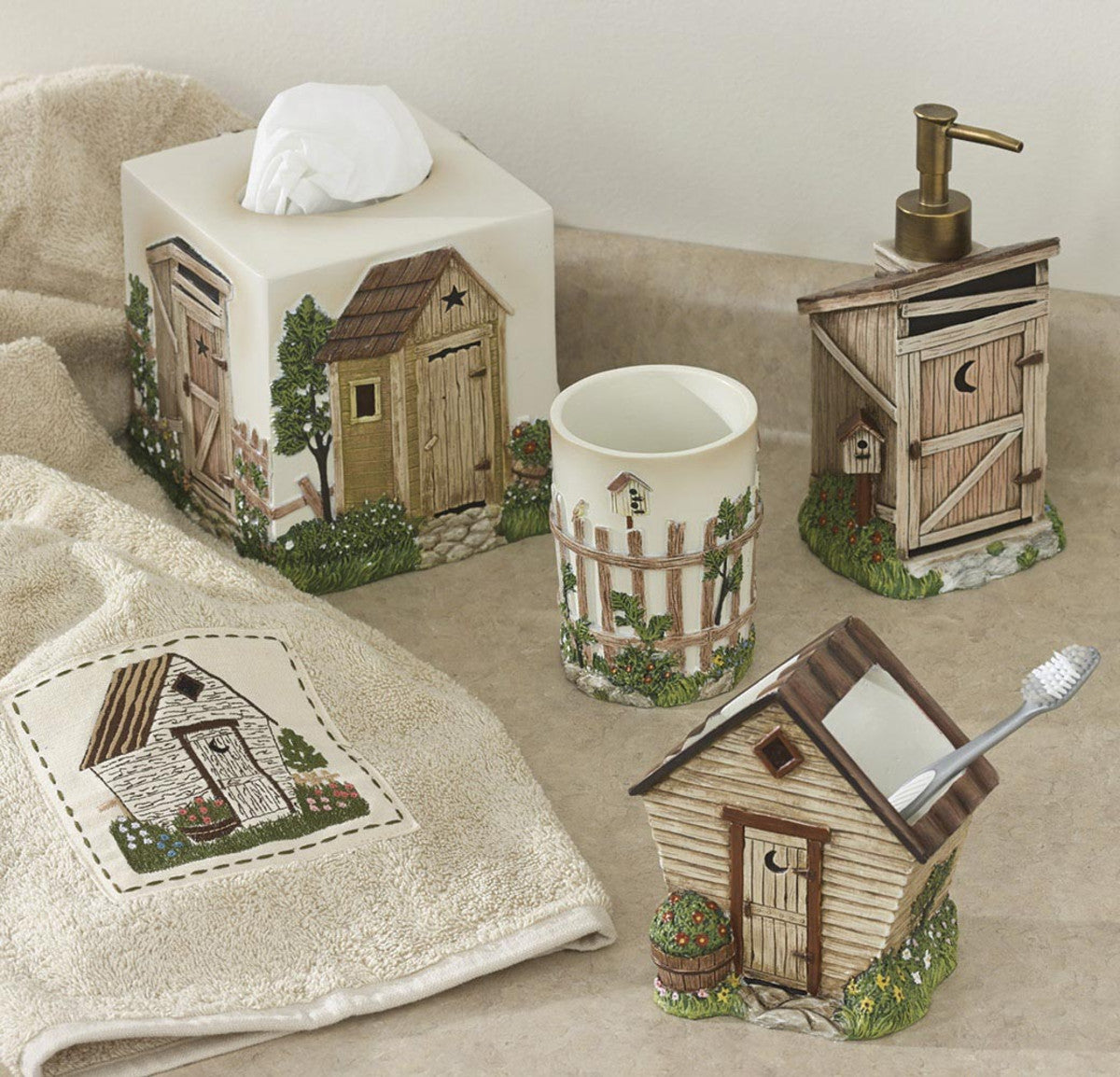 Park Designs Outhouse Soap Dispenser