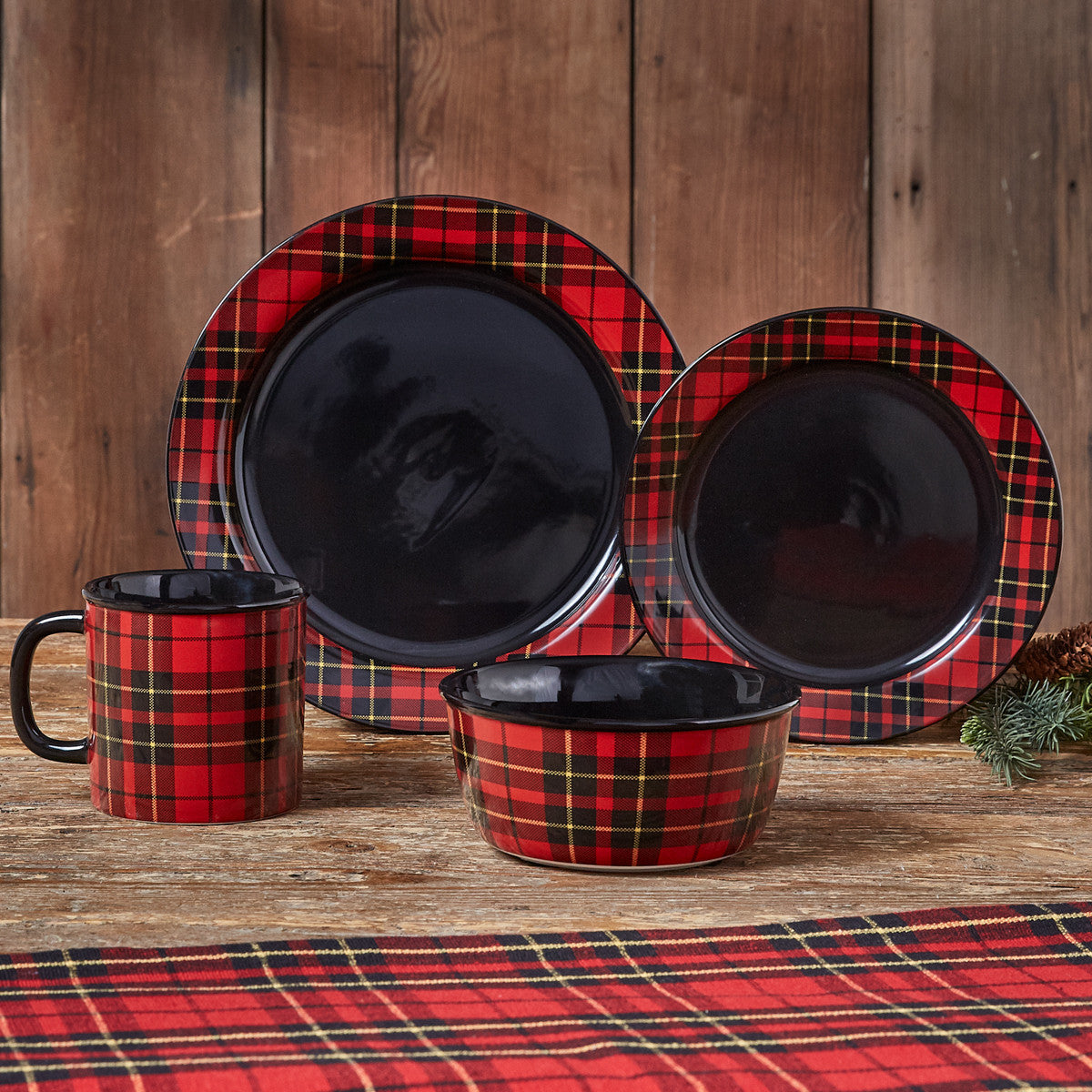 Park Designs Sportsman Plaid Dinner Plate Set - Black