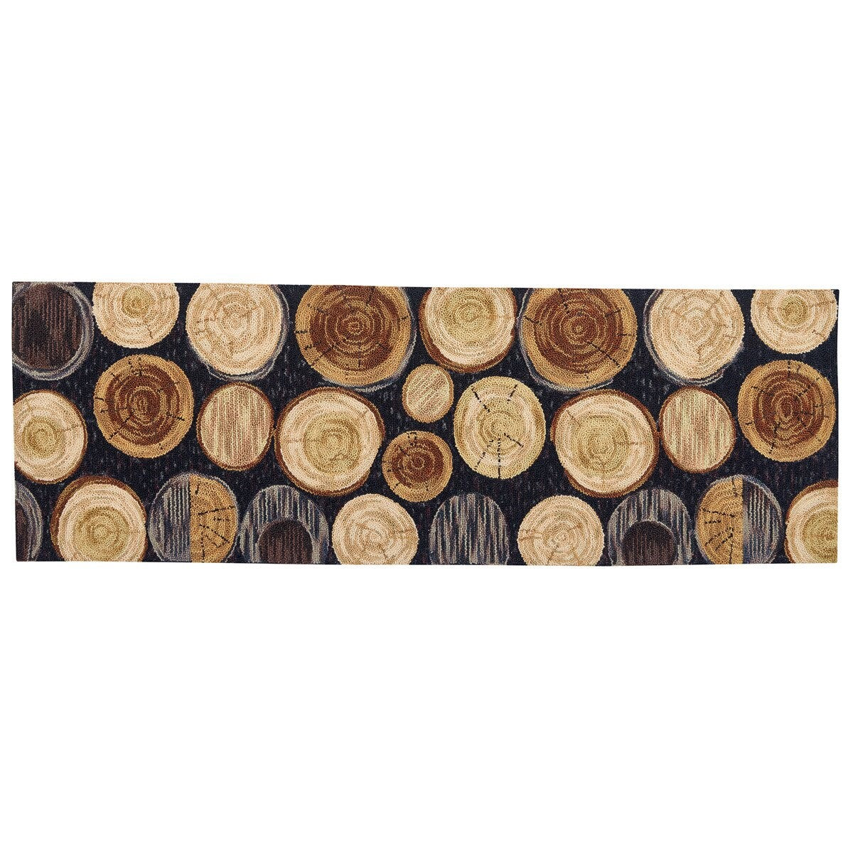 Park Designs Wood Slices Hooked Rug Runner 2' X 6'