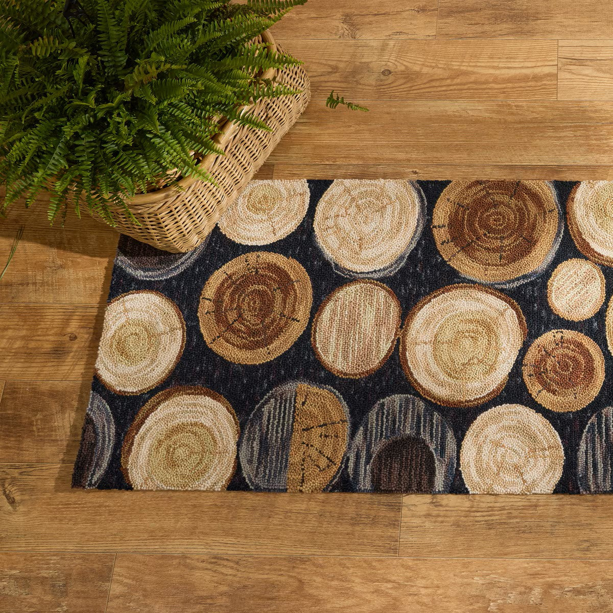 Park Designs Wood Slices Hooked Rug Runner 2' X 6'