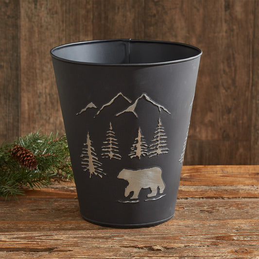 Park Designs Black Bear Waste Basket - Black