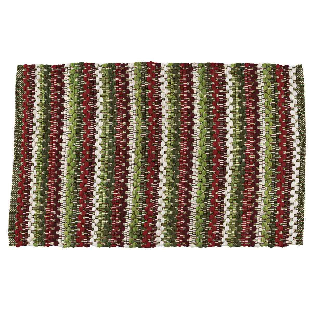 Park Designs Wintergreen Christmas Rag Rug - 24 x 38 - Green