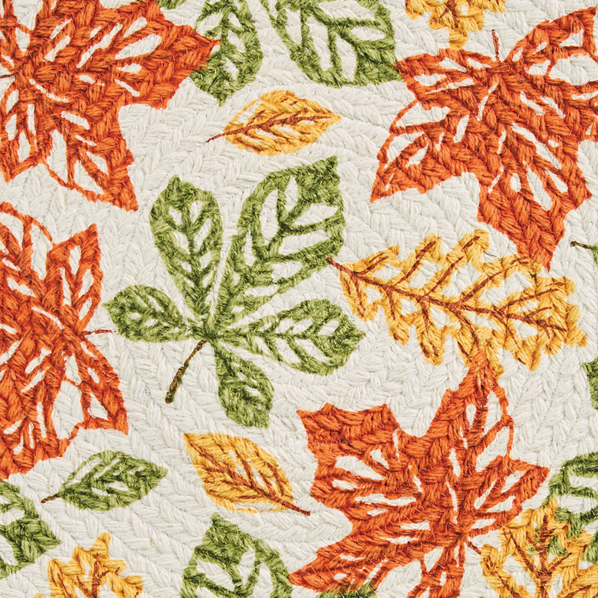 Park Designs Fall Leaves Printed Braided Placemat 15 Dia (Set of 4)