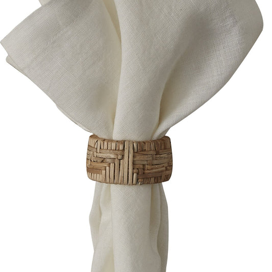Split P Basket Weave Napkin Ring Set of 4