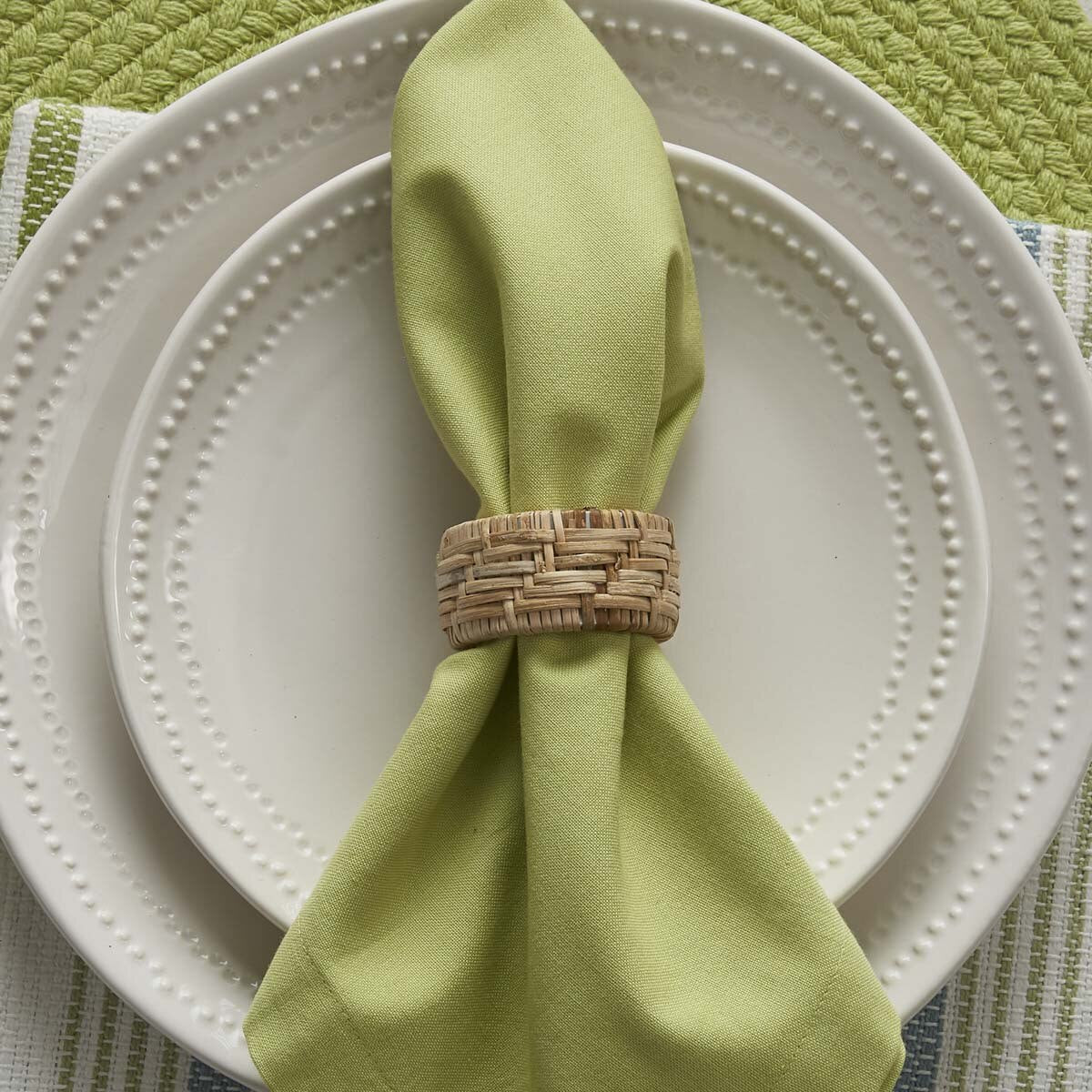 Split P Basket Weave Napkin Ring Set of 4