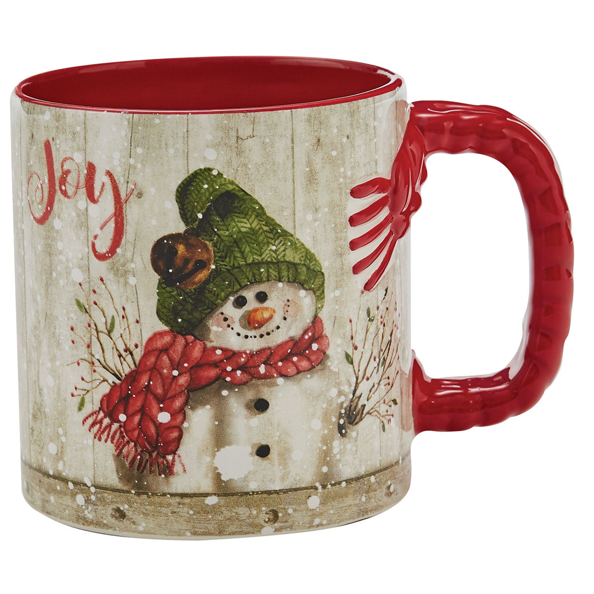 Park Designs Farmhouse Snowman Mug Set - Red