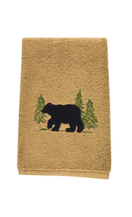 Park Designs Black Bear Terry Fingertip Towel - Set of 2