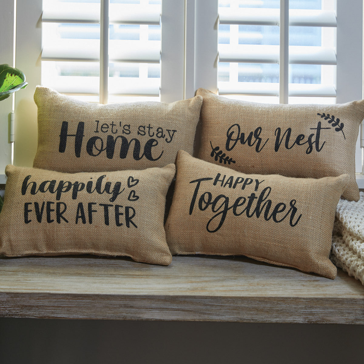Happily Ever After Sentiment Pillow 12" X 7"