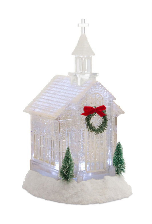 Church Snow Globe/Timer 10.5"H Acrylic